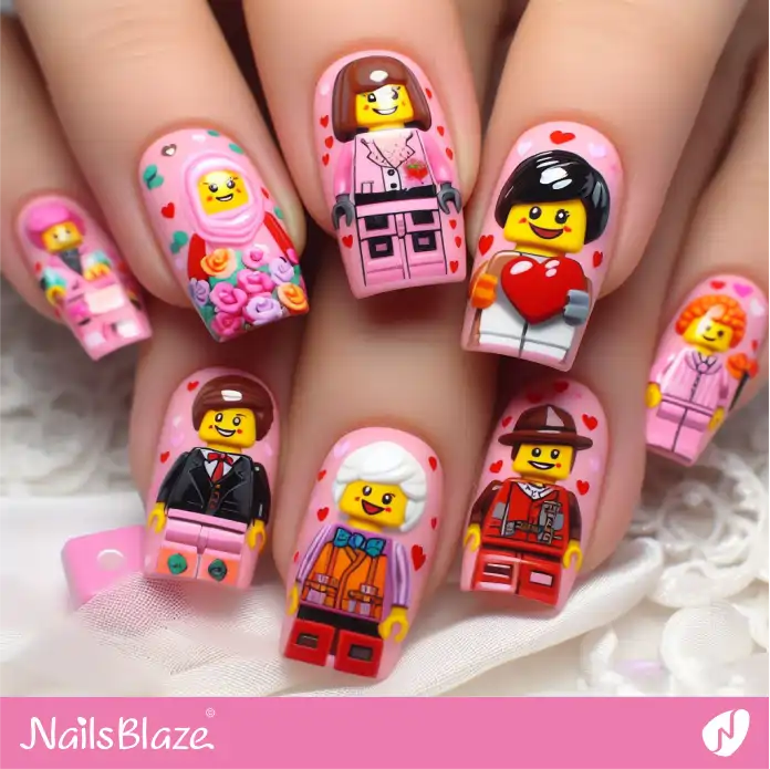 LEGO Romantic Valentine Nail Design | Game Nails - NB2729